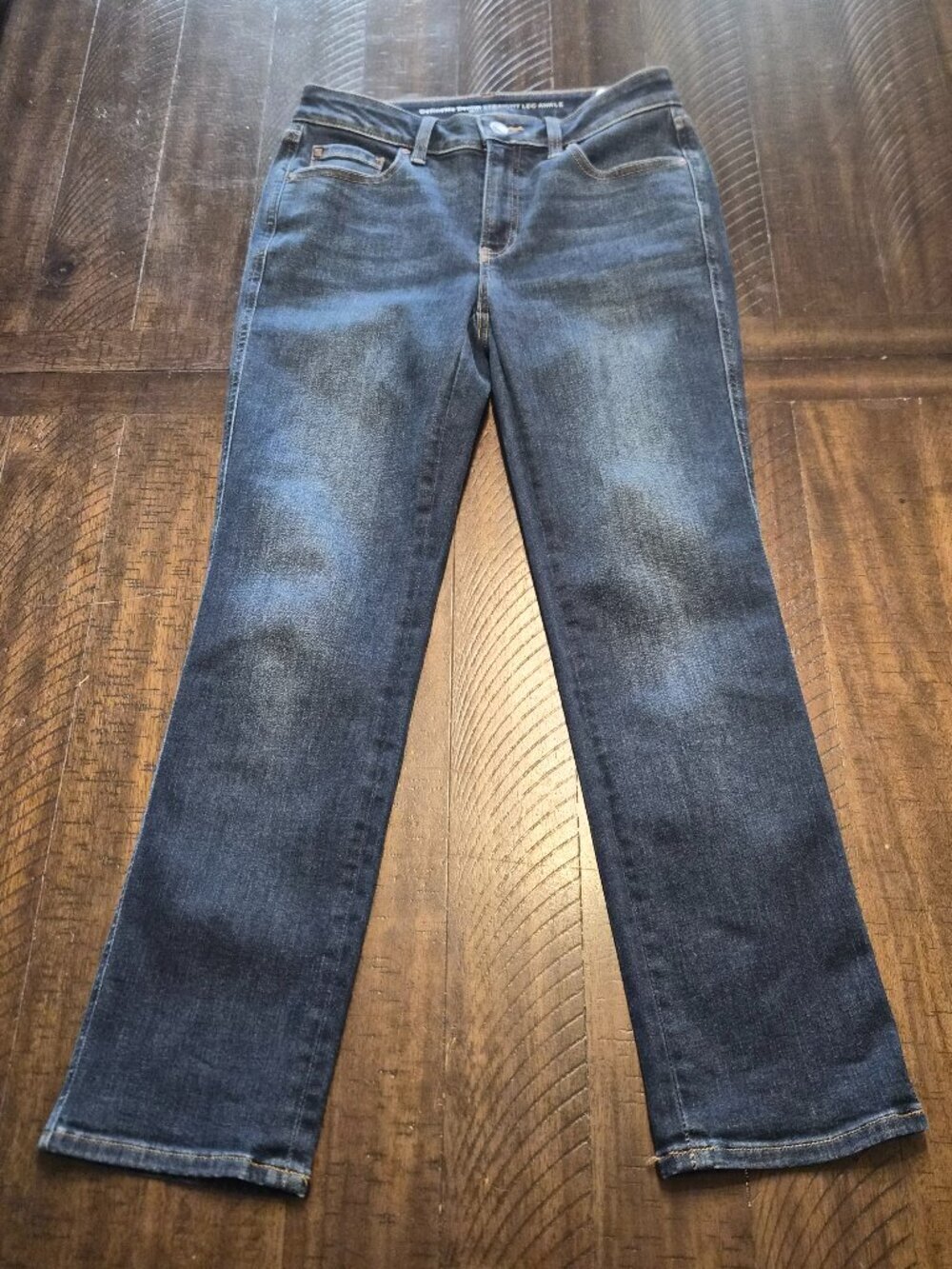 Chicos Jeans Womens Blue Define Me Denim Straight Leg Ankle Size 00R US2R G094
